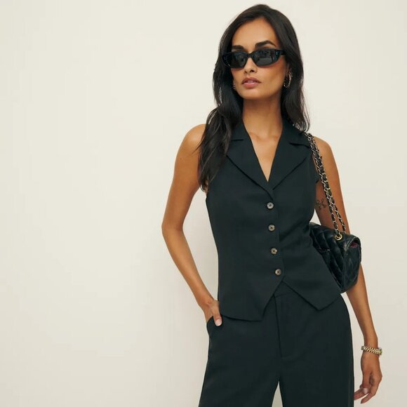 NWT Reformation Taryn VEST ONLY - Black Size 0 - Picture 2 of 8